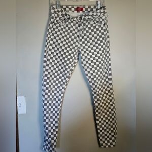Dickies Grayand White Checkerboard Jeans, Size 7
